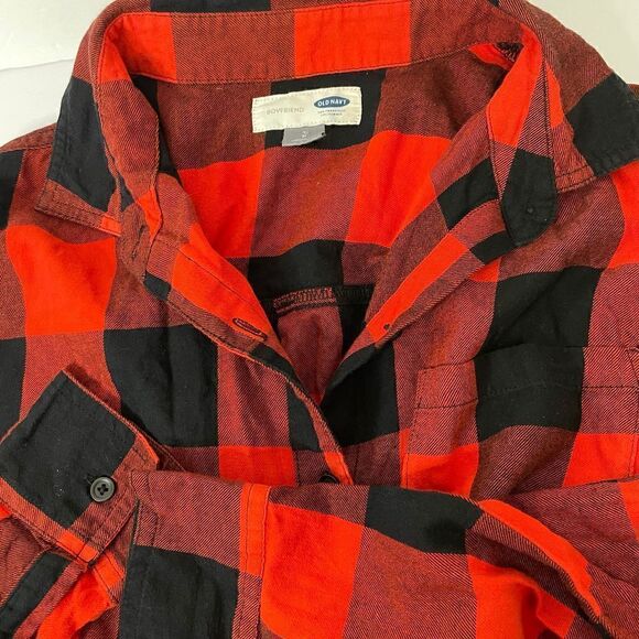 Old Navy| 100% cotton| Boyfriend| Button up| Plaid| Small - Picture 13 of 14